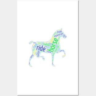 Colorful Word Art Horse Posters and Art